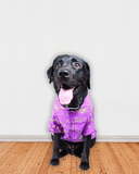 Electric Purple Raw Silk Fabric with Gold Zari work Dog Kurta