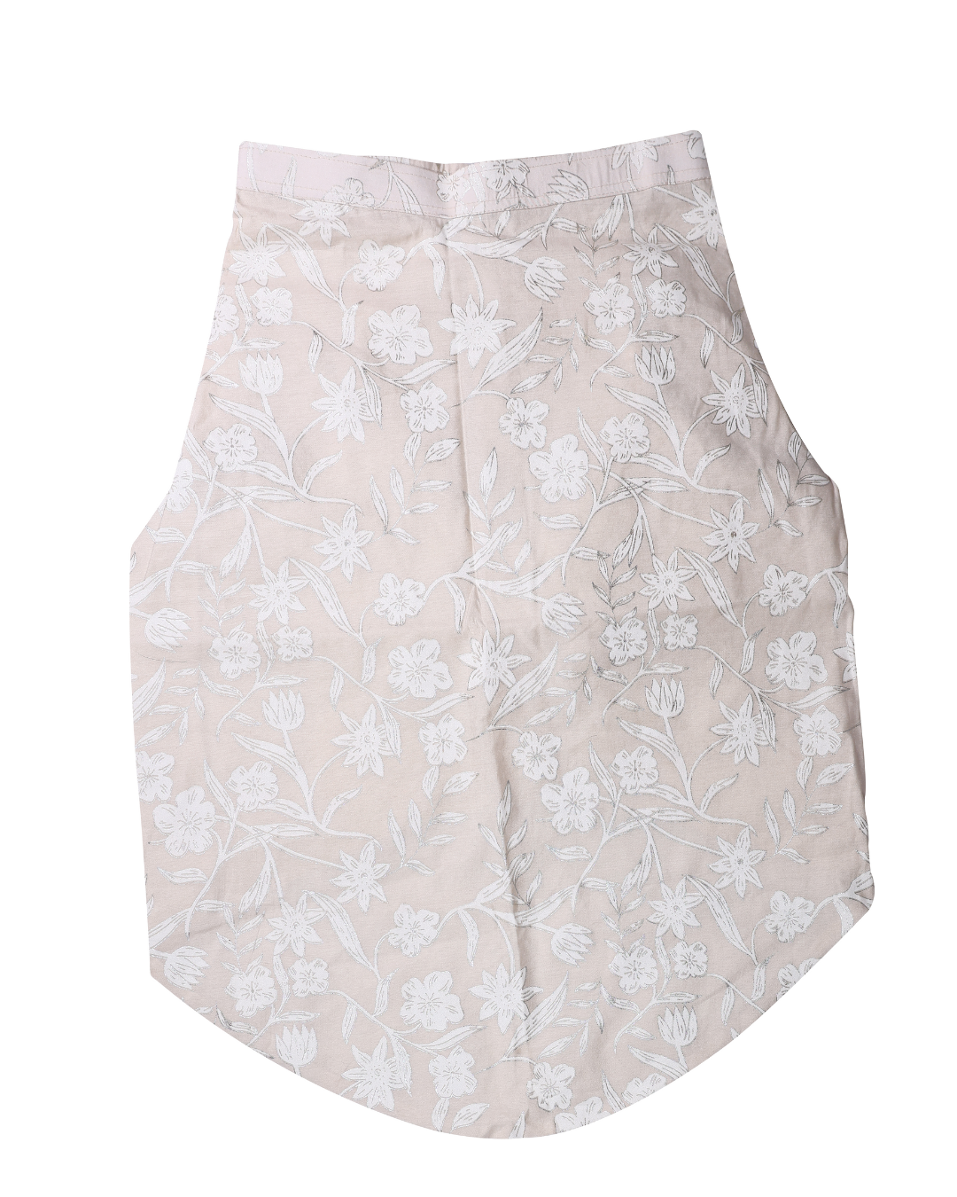Beige Cotton Silk Dog Kurta with Creeper Print