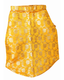 Mustard Yellow Brocade Silk Dog Kurta with Gota Lace