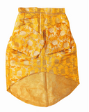 Mustard Yellow Brocade Silk Dog Kurta with Gota Lace