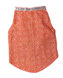 Rust Colour Chikankari Dog Kurta with Mirror Work