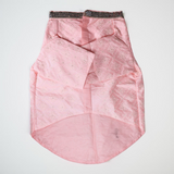 Peach Raw Silk Dog Kurta with Chikankari